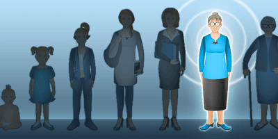 Senior woman in focus