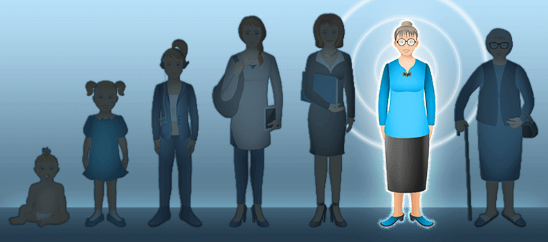 Senior woman in focus