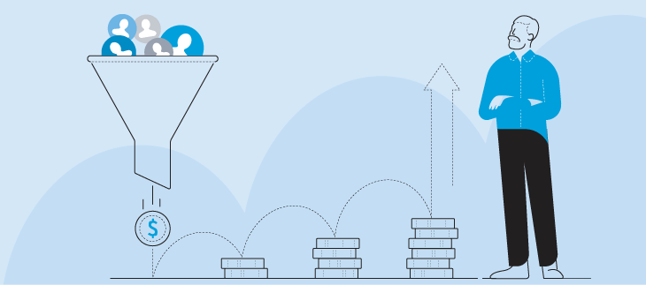 Illustration of sales funnel