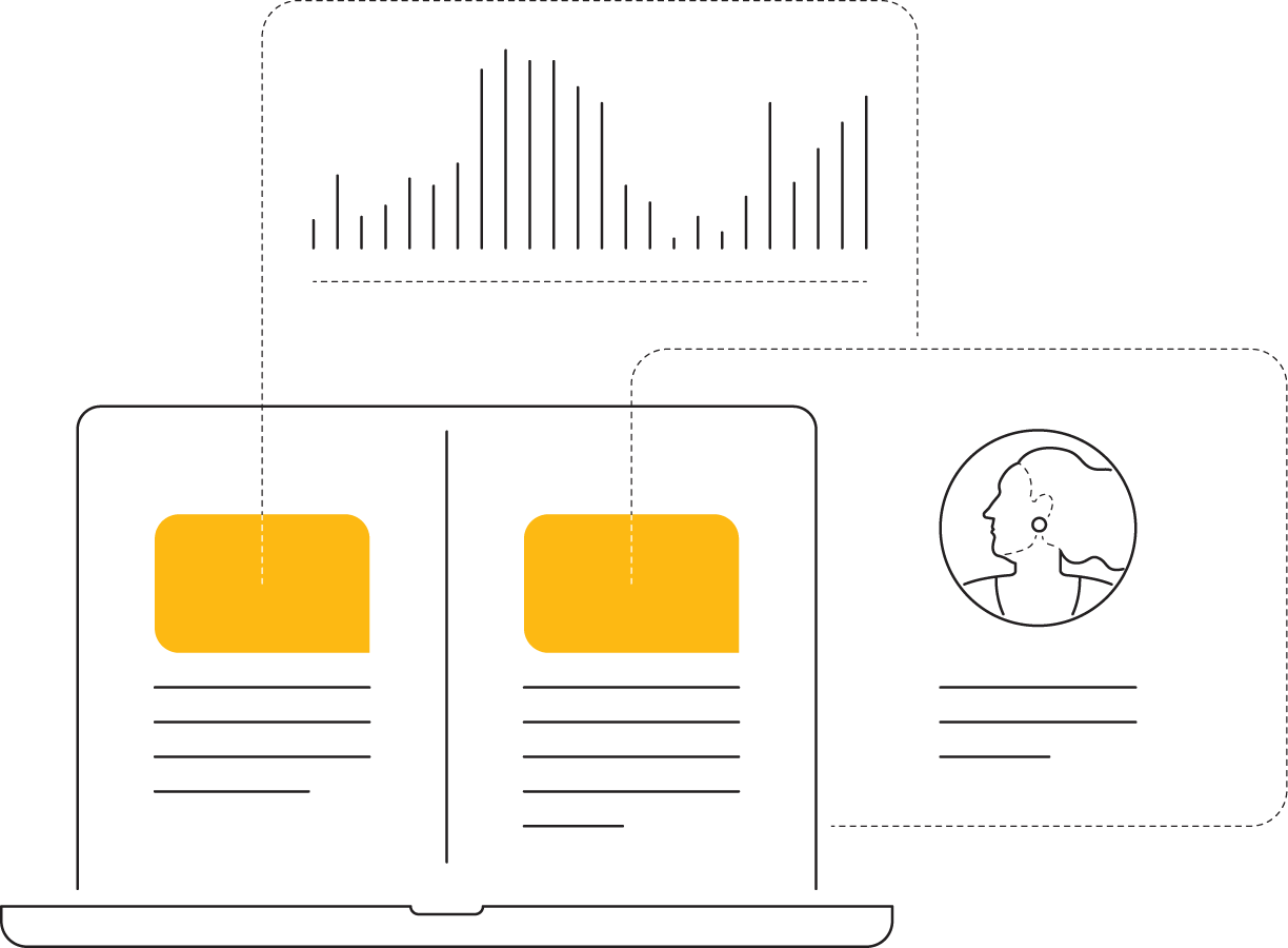 Illustration of laptop lead data