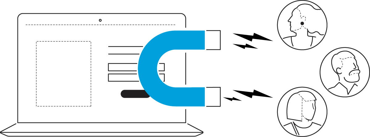 Illustration of laptop with lead magnet