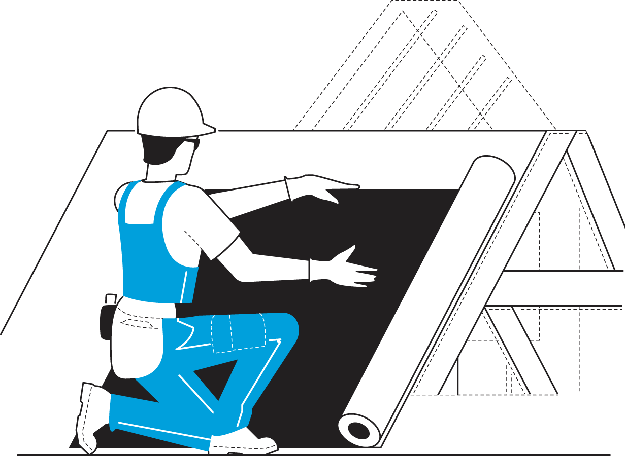Illustration of roofing contractor