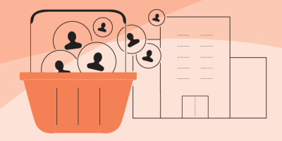 Illustration of shopping basket filled with business leads