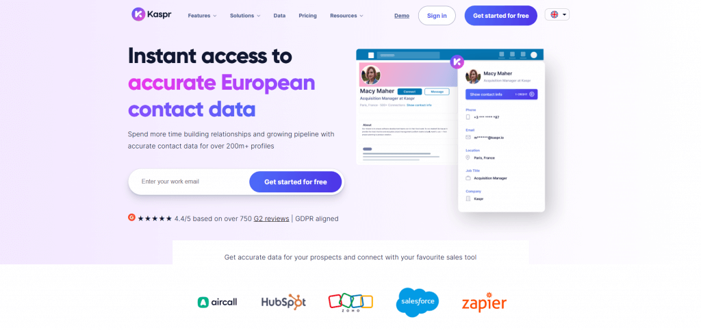 Kaspr for business leads