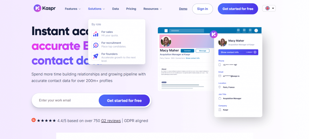 Kaspr for buying email list