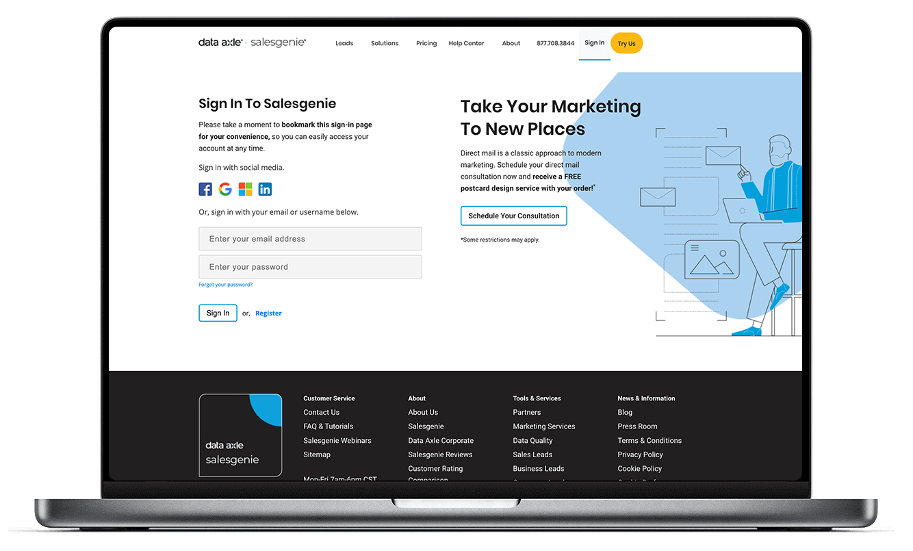 Salesgenie + HubSpot Integration screen