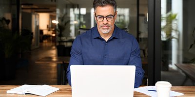 Businessman on laptop