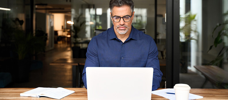 Businessman on laptop