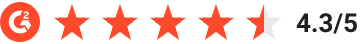 G2 Reviews 4.3/5 Stars