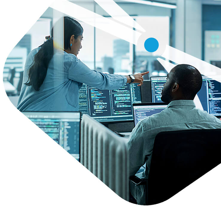 Data services - professionals on computers