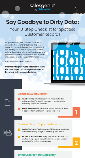 Salesgenie 10-step checklist for cleaning customer data