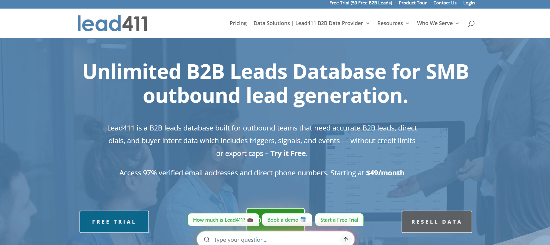 Lead411 screen Lead411 screen